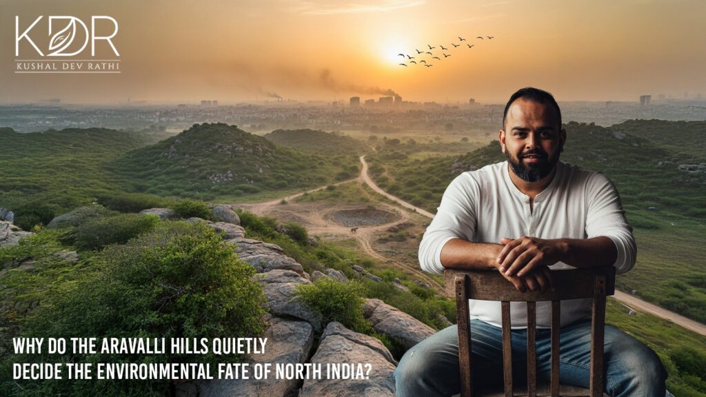Landscape view representing Aravalli Hills ecological importance, highlighting ancient mountain ranges that support groundwater recharge, desertification control, biodiversity, and climate balance in North India.